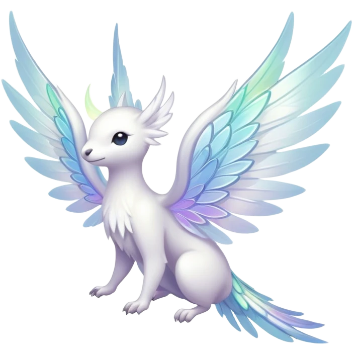 Iridescent white pale wings-ears, fairy-like-fakemon-creature  emoji
