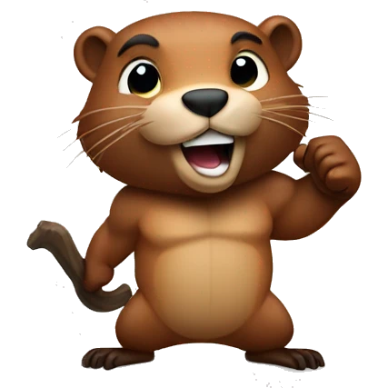 Beaver showing biceps emoji