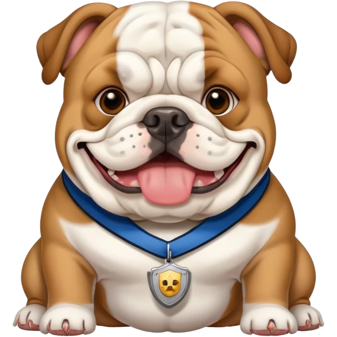 english bulldog with a security badge emoji