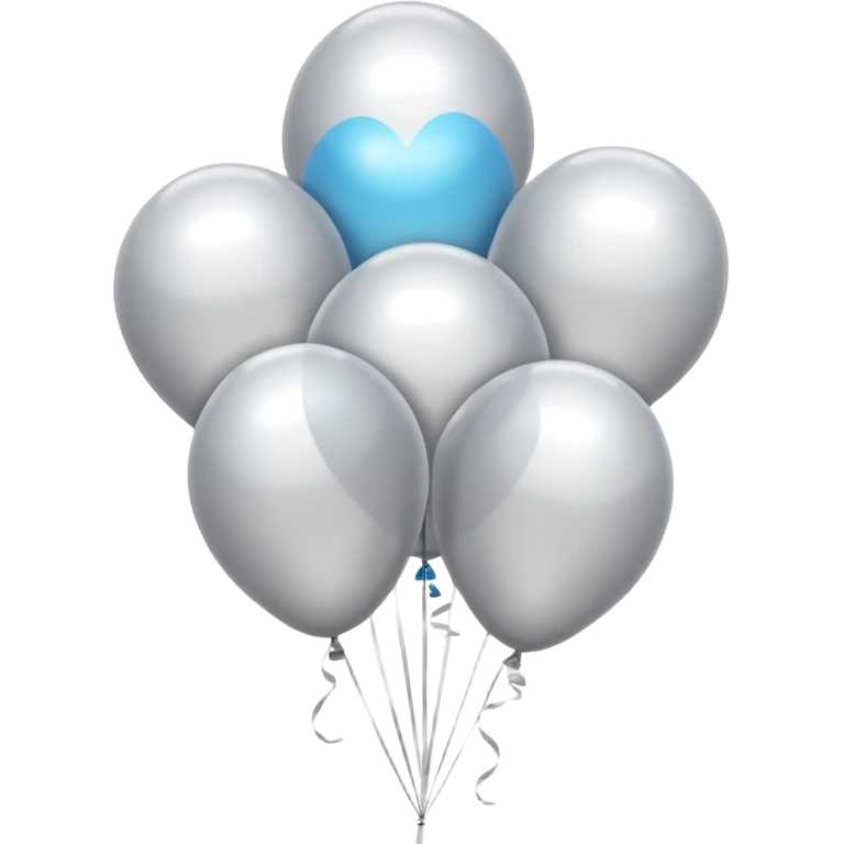white and silver balloons emoji