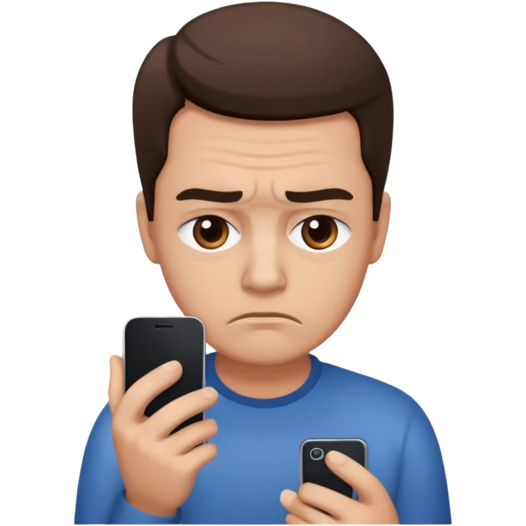 An 😀 with mobile sad emoji