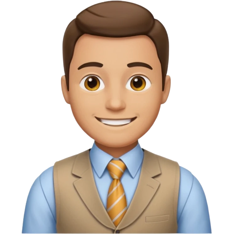 man in vest with tie emoji