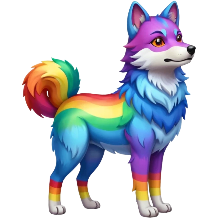 rainbow wolf  emoji