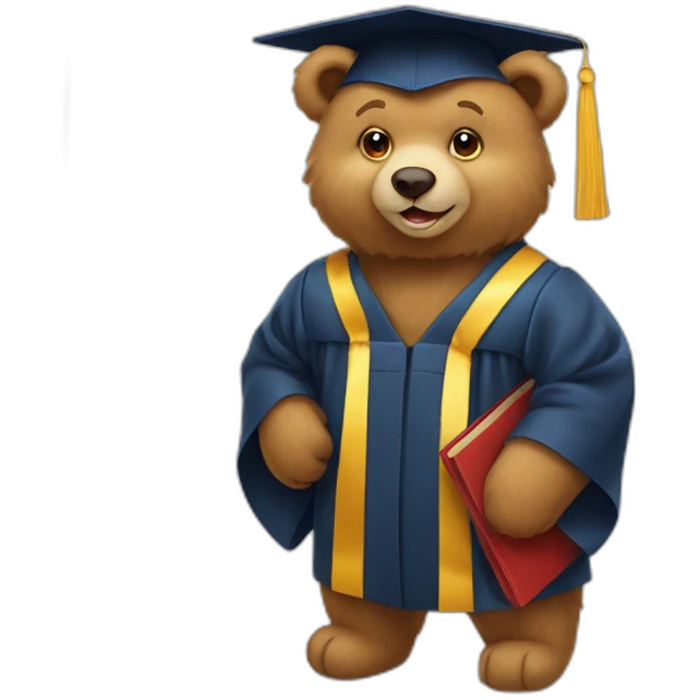 Graduation bear emoji