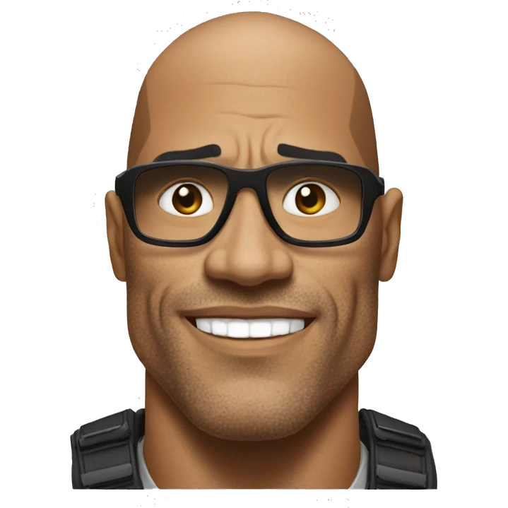 the rock with a mobile phone emoji