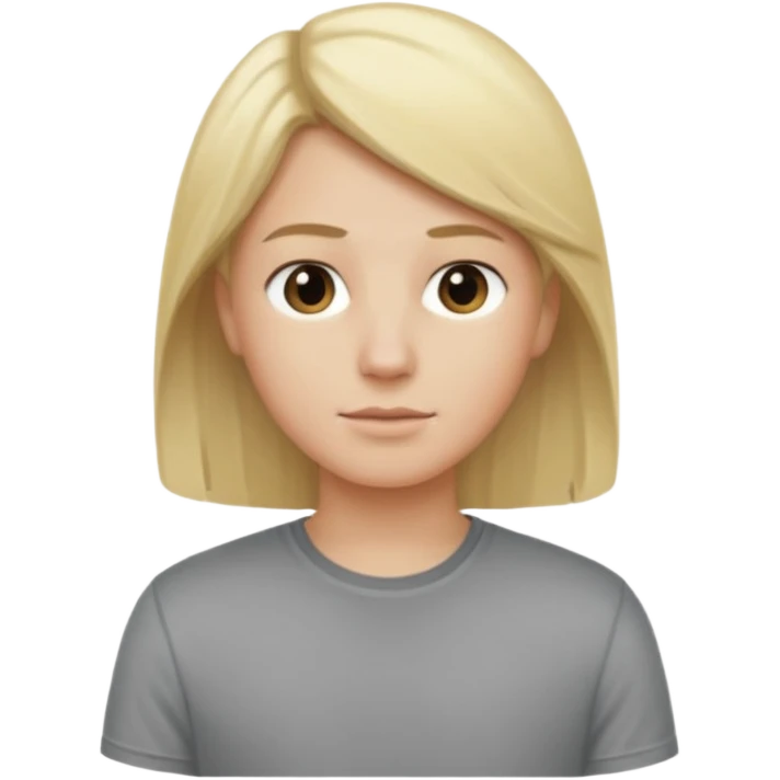 Create a person who is standing still, doing nothing, with blond hair, in the iOS 18 style. emoji