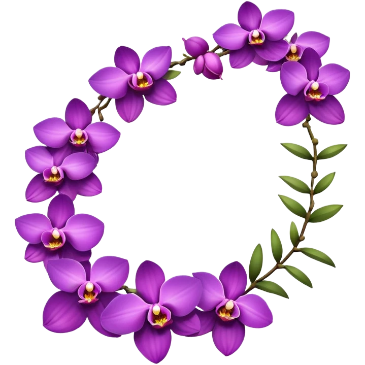 Purple orchid lei emoji