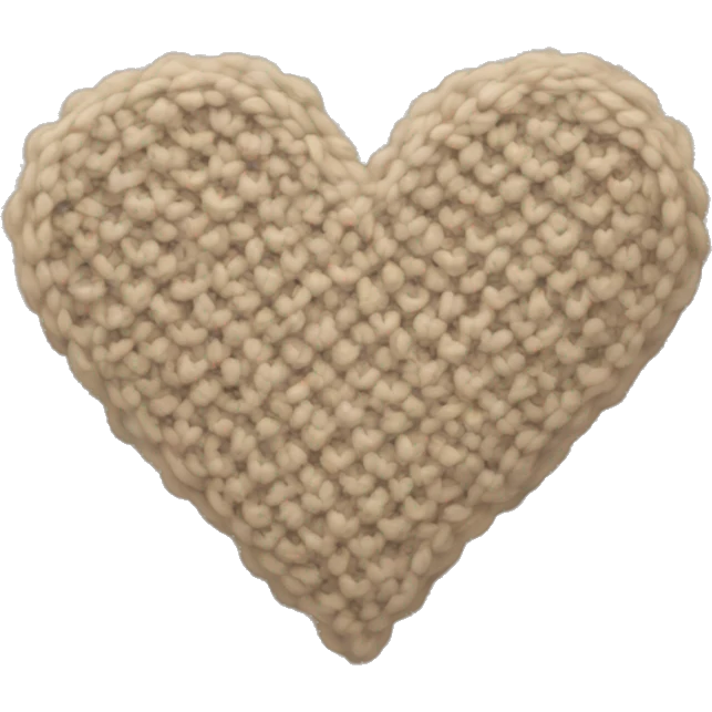 Knitted beige heart emoji