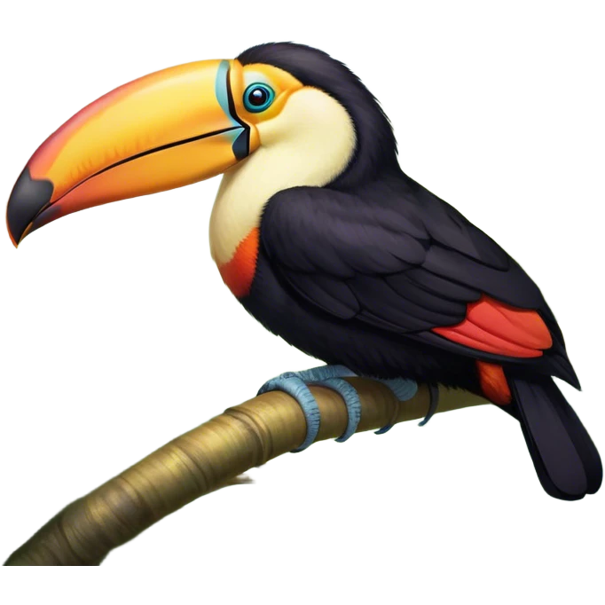 Meme-Worthy cute Sleeping Toucan Portrait Emoji, Head resting peacefully with a contented smile, showcasing a vibrantly colored beak and eyes gently closed in serene slumber, Simplified yet comically adorable features, highly detailed, glowing with a soft, drowsy tropical light, high shine, relaxed and utterly lovable, stylized with an air of playful laziness, bright and heartwarming, soft glowing outline, capturing the essence of a sleeping toucan that feels destined to become the next viral icon of adorable rest! emoji