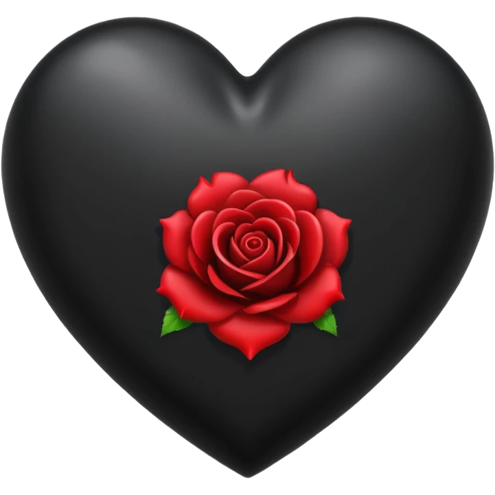 heart with a black rose petal emoji
