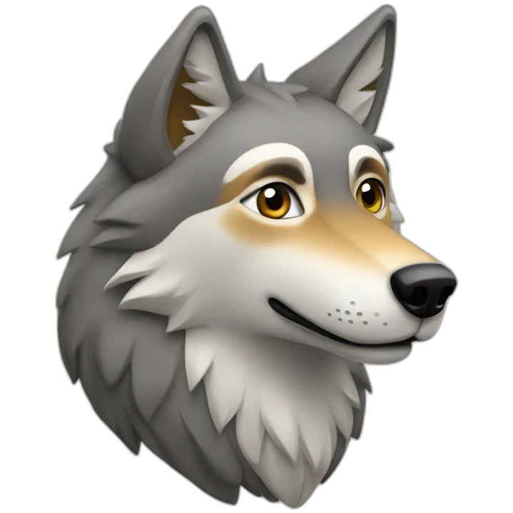 Loup sur un oiseau emoji