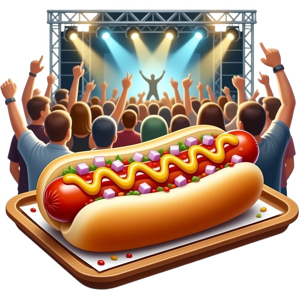 Hot dog at a concert in the mosh pit emoji