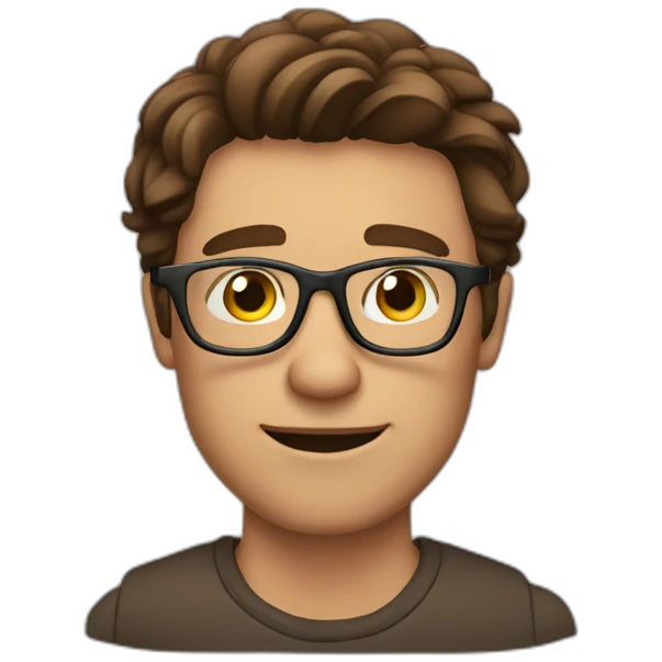 brown-haired man wearing glasses who can't get a key into a lock emoji