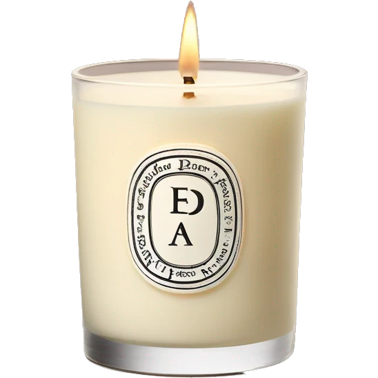 realistic cream coloured diptyque branded candle emoji
