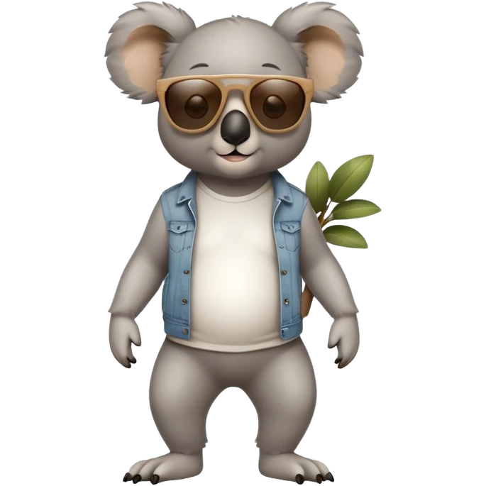 anthropomorphised koala in casual clothing, wearing dark sunglasses, walking upright in standard pose emoji