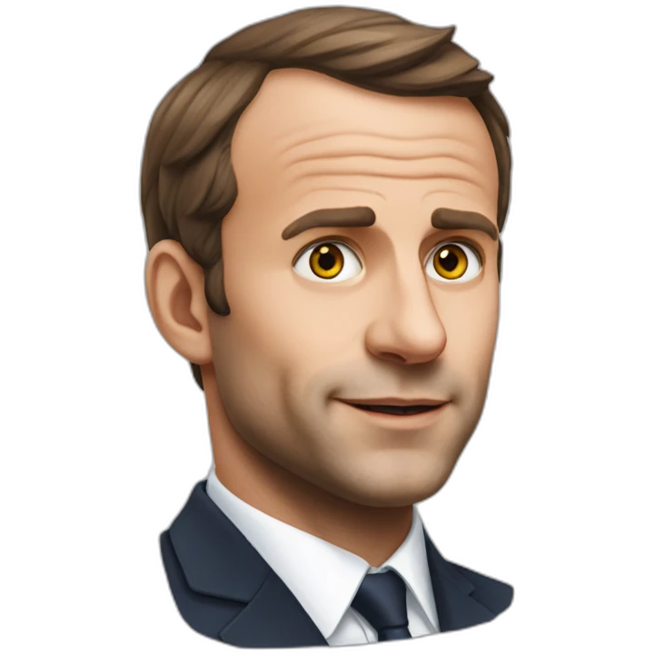 Macron avec des oreilles de chat emoji