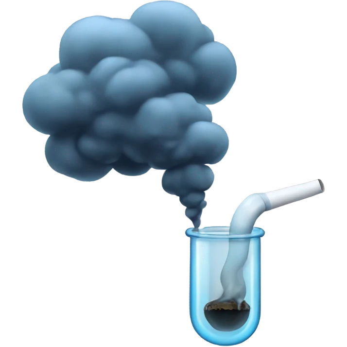Smoke Rising out of a glass pipe emoji