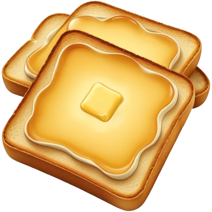 Cinematic warm toasted bread, golden-brown edges, butter melting into the surface, slightly crispy texture, simple and comforting, warm glowing background, inviting and homely. emoji
