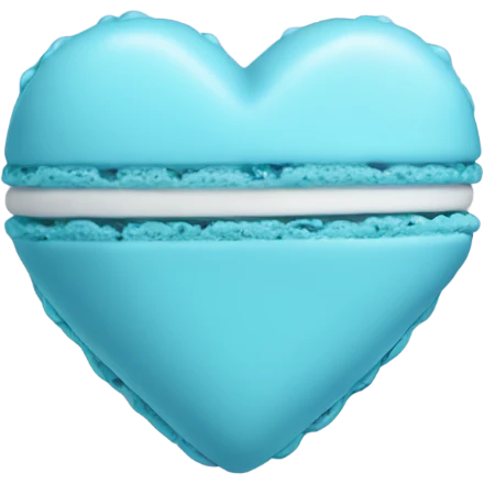 Light blue macaroon in shape of heart  emoji