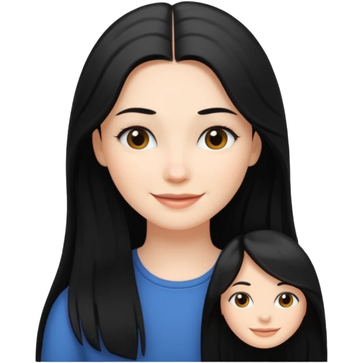 crie uma mulher branca de cabelo longo preto escovado emoji