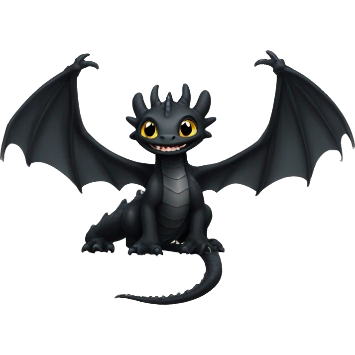 black dragon that looks like toothless emoji
