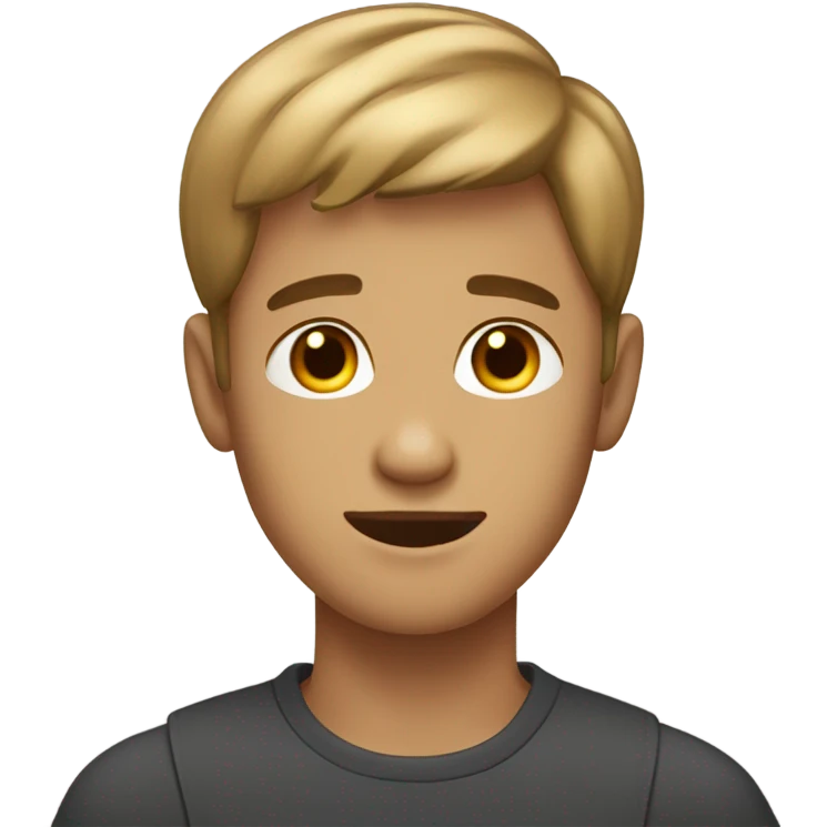 light brown short haired young man no mustache emoji