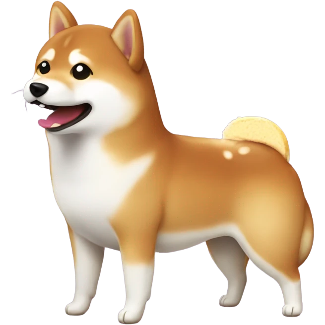 Shiba eating a cake emoji