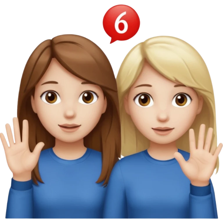 Two girls saying six seven one with brown hair. And doing hand movements  white skin six seven SAYING SIX SEVEN ONE WITH BLOND HAIR  emoji
