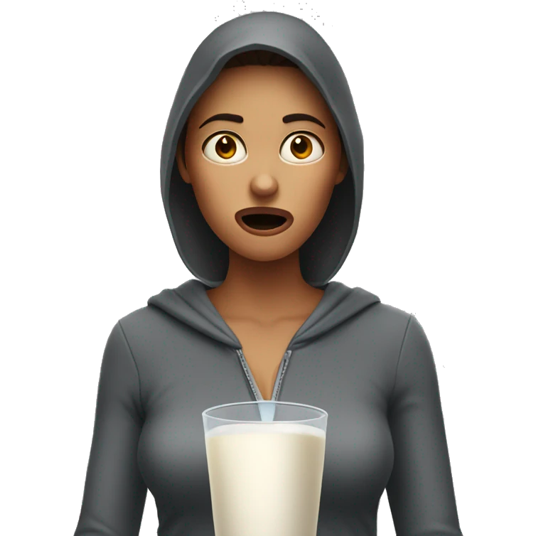 woman furious drinking milk  emoji