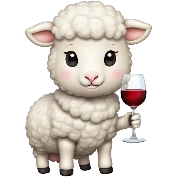 Little lamb drinking wine emoji