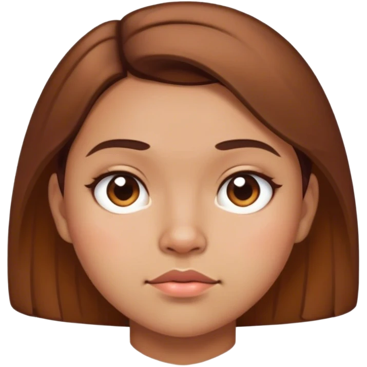 Girl with short gay brown hair and massive chin pimple emoji