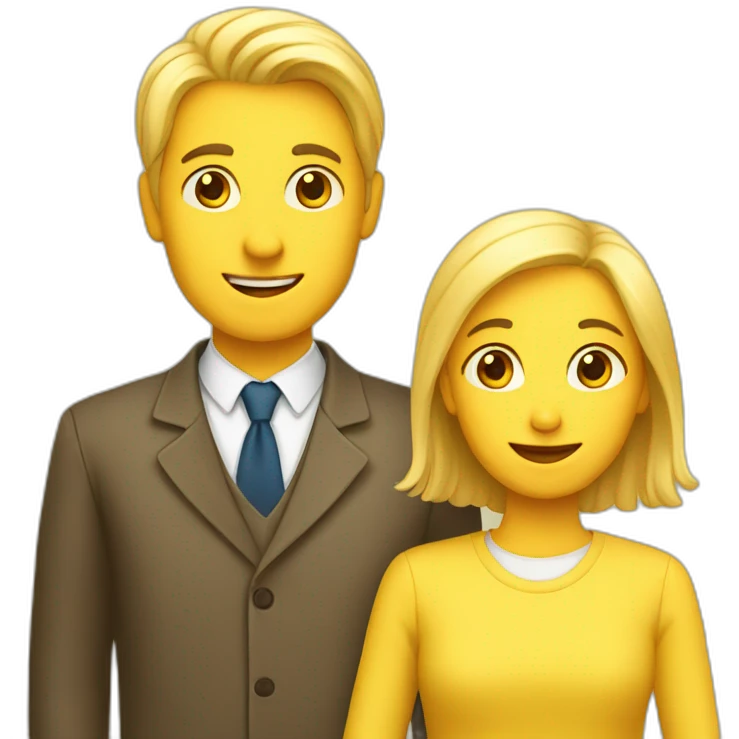 yellow danish family with mom, dad, kid emoji