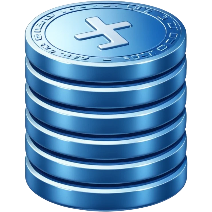 stack of blue and white coins emoji