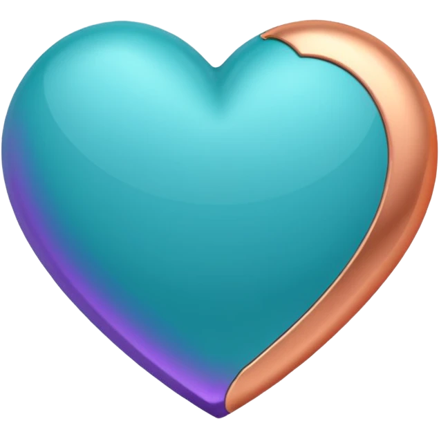 I need a teal, orange , purple, and rose gold Heart emoji emoji