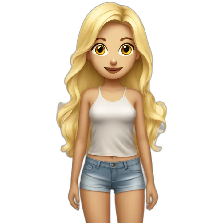 nudiest perfect cute blonde girl standing on the beach dressing emoji