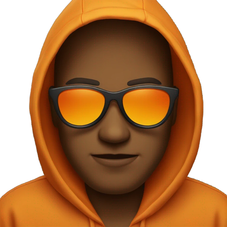 orange guy in sunglasses and hoodie emoji