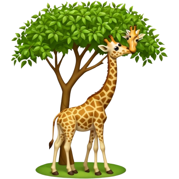 giraffe eating leaves from a tree emoji