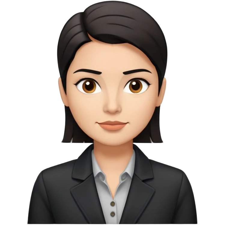 Attractive broad-shouldered Hispanic TV presenter, light brown complexion, square face with defined jawline, short straight black hair combed back with faded sides, friendly expression, black jacket with white buttoned shirt emoji