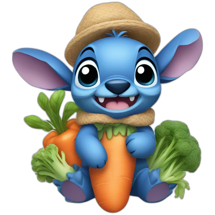 Stitch qui mange des carottes emoji