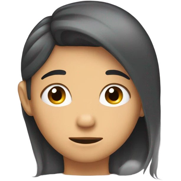 Pushing hair behind ear shyly  emoji