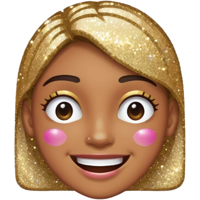 Glitter glitch smile emoji