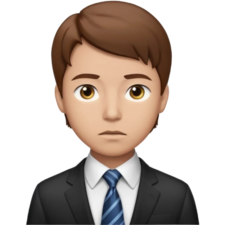 Mach mir einen trader an der börse mit braunen haaren mit einem fragenden blick und mit anzug emoji