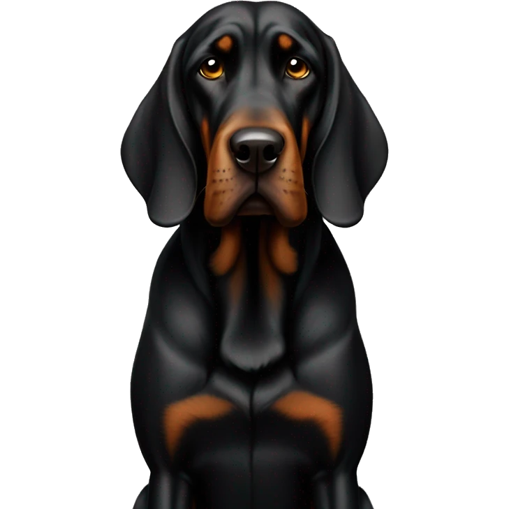 Black bloodhound standing  emoji