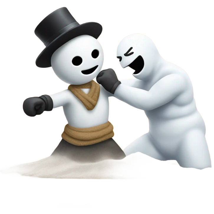 Snowman fighting a sandman emoji