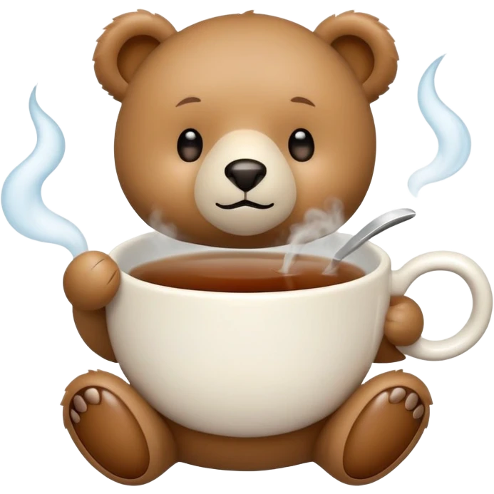 Un peluche de oso en una taza de té  emoji