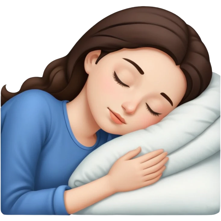 Brunette girl sleeping emoji