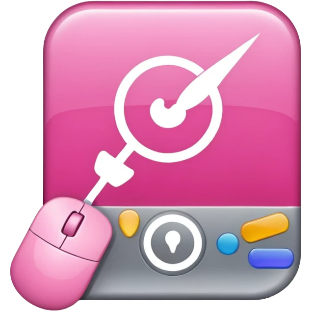 online booking icon (pink) + mouse pointer emoji