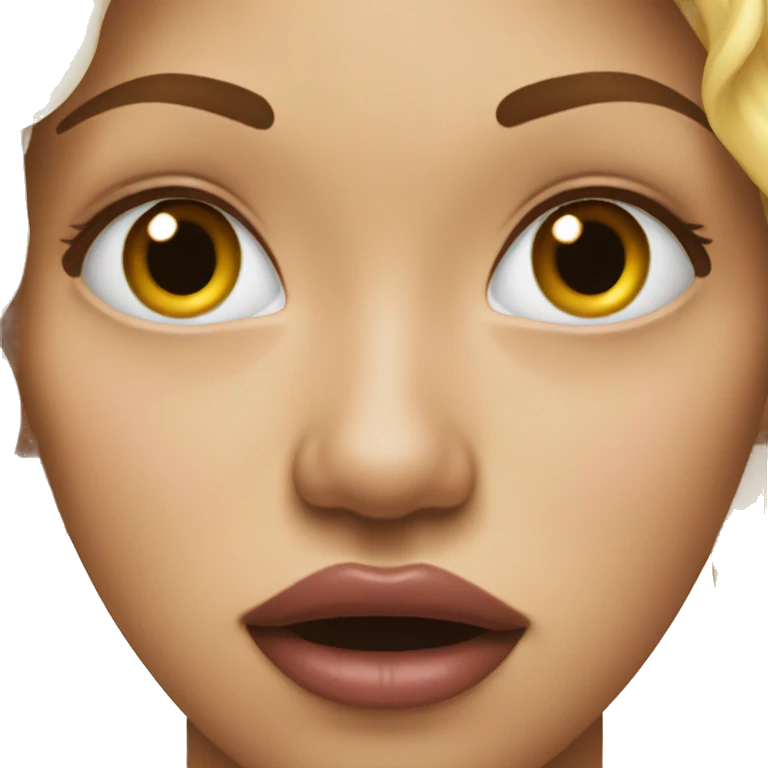 Un emoji mordiendo sus labios emoji