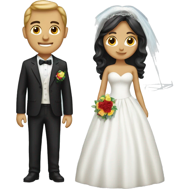 Mexican bride and white groom emoji