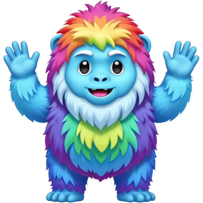 rainbow yeti emoji